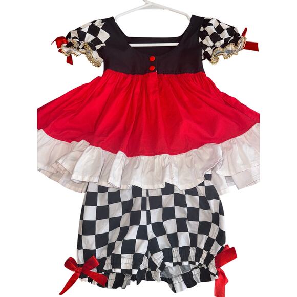 BBOJ Queen of Hearts Dress 2T Disney Alice in Wonderland Boutique Costume - Picture 3 of 14